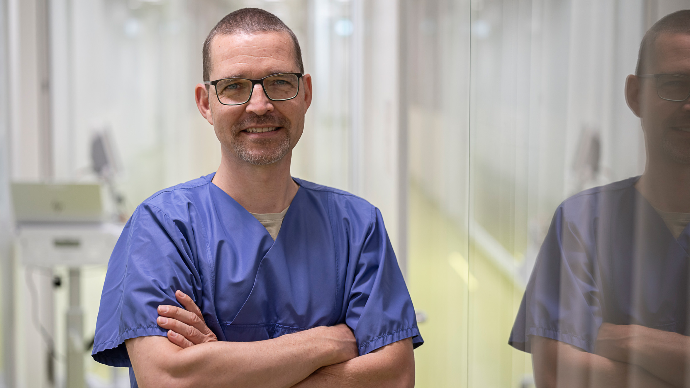 Conrad Wesch im Gang der Intensivstation